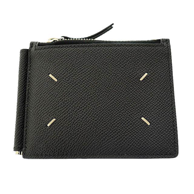 ❤大人気❤Maison Margiela ブラックレザー二つ折り財布 MM6 Maison Margiela ブラックレザー二つ折り財布 Maison Margiela