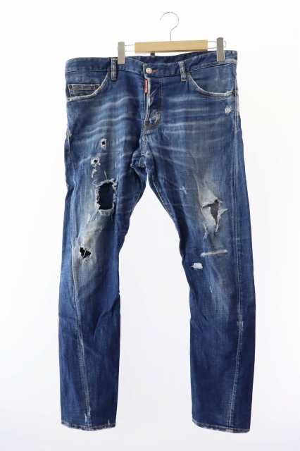 【中古】ディースクエアード Sexy Twist Jean セクシー ツイスト ジーンズ デニム パンツ 54 インディゴ☆AA★●250901