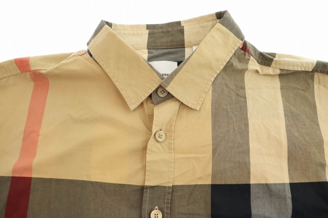 中古】バーバリー BURBERRY ノバチェック レギュラーカラー 長袖シャツ