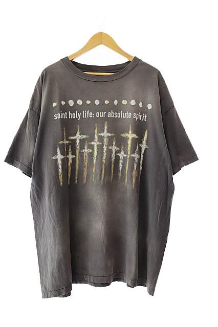 【中古】セントマイケル SAINTMICHAEL ×FORSOMEONE フォーサムワン 23AW GOD PRINT S/S TEE 半袖Tシャツ☆AA★250914