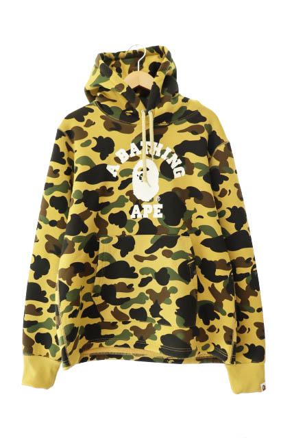 【中古】アベイシングエイプ A BATHING APE 1st CAMO COLLEGE WIDE PULLOVER HOODIE カモ迷彩 パーカー M 250914
