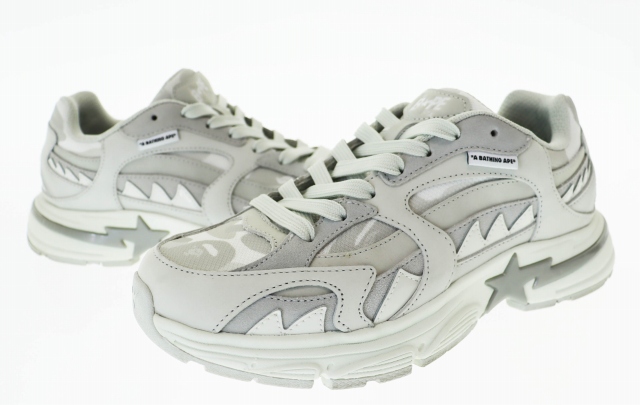 【中古】アベイシングエイプ A BATHING APE BAPE SHARK STA  #1 M2 WHITE 1L30191319 26.5 ホワイト ☆AA★▲■250917