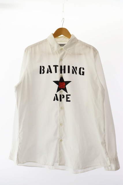 【中古】アベイシングエイプ ×アンディフィーテッド SHIRTS プリント 長袖シャツ 001SHC731901X XXL ☆AA★ 250923