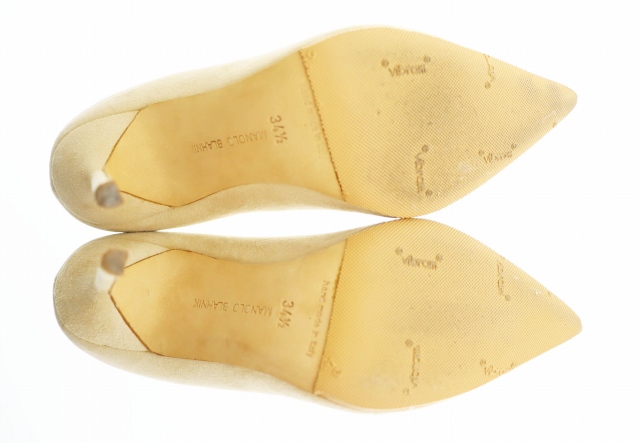 【中古】MANOLO BLAHNIK マノロ ブラニク vibram sole ビブラムソール パンプス 34 1/2 ベージュ ●▲■250904 中古】MANOLO BLAHNIK マノロ ブラニク vibram sole ビブラムソール