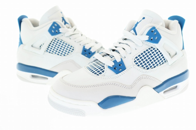 【中古】ナイキ NIKE AIR JORDAN 4 RETRO INDUTSTRIAL BLUE エアジョーダン4 HF4281-141 23.5 ▲■250907 レディース