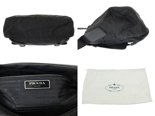 【中古】プラダ PRADA トライアングル ロゴ ナイロン メッセンジャー ショルダー バッグ BT6671 黒☆AA★●▲■260220_8