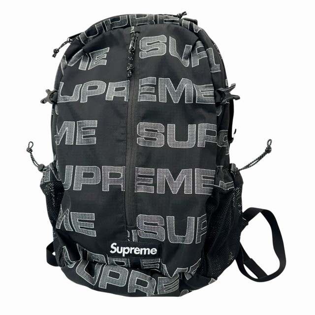 【中古】シュプリーム SUPREME 21AW BackPack ボックス ロゴ 総柄 バックパック リュック 黒 ブラック☆AA★▲