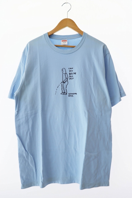 【中古】シュプリーム SUPREME 25SS Piss Tee  ピス プリント 半袖Tシャツ L ライトブルー ☆AA★ 251010