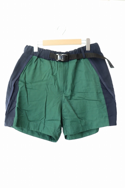 【中古】サカイ sacai ベルテッド ショーツ 22-02793M 2 緑 紺 グリーン ネイビー 260219 メンズ