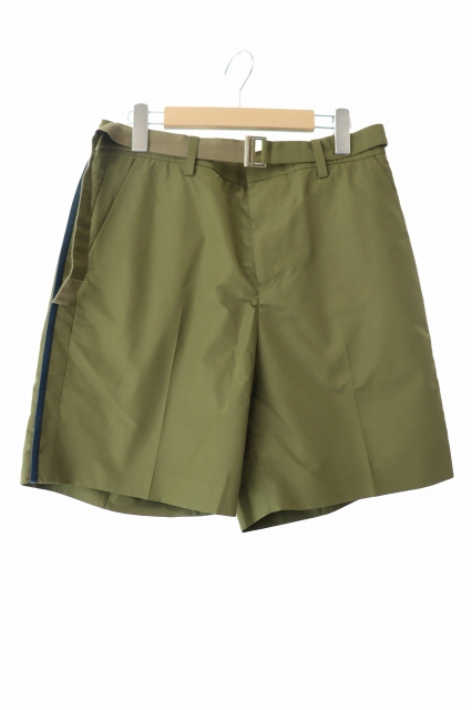 【中古】サカイ sacai ベルテッド ショーツ 24-03400M 2 オリーブ ブランド古着ベクトル 中古260219 メンズ
