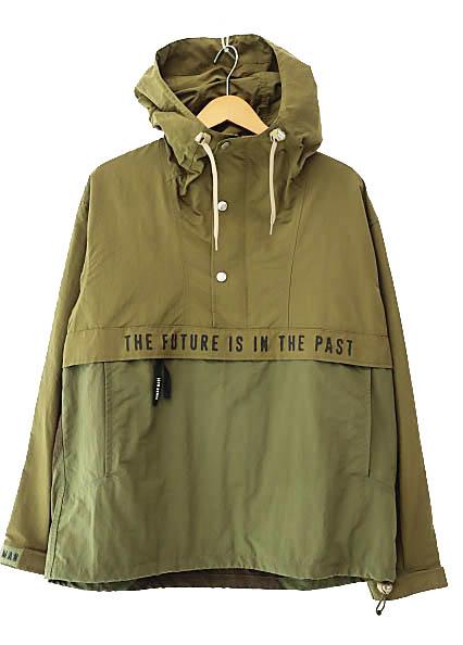 【中古】ヒューマンメイド HUMAN MADE ハーフボタン ロゴ プリント アノラック ジャケット パーカー M 251007