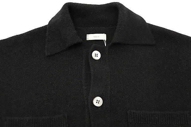 【中古】STEAF スティーフ 25AW POLO KNIT CARDIGAN NIGHT BLACK ポロ ニット カーディガン ジャケット L黒●■251003