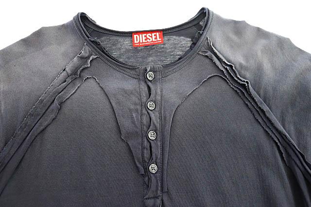 【中古】ディーゼル DIESEL T-RAWGY Tラウジー ガーメントダイ ダブルレイヤー 長袖Tシャツ A19546 S グレー 251031_2
