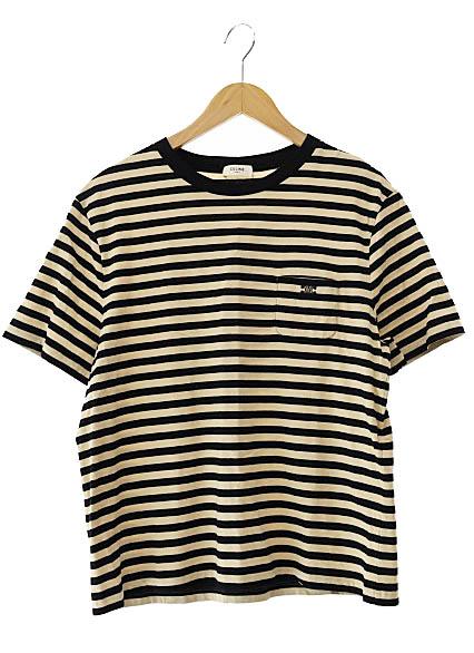 【中古】セリーヌ CELINE 24AW Triomphe Regular T-Shirt Striped Jersey トリオンフ ストライプ半袖Tシャツ 251029