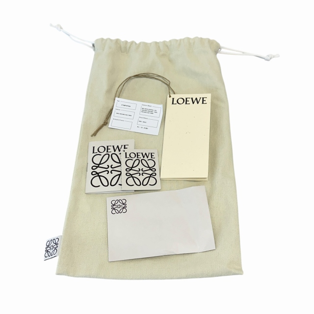 【中古】ロエベ LOEWE ドローストリング ポケット ラフィア ショルダー バッグ C756PHPX05 黒 ブラック☆AA★▲■_6