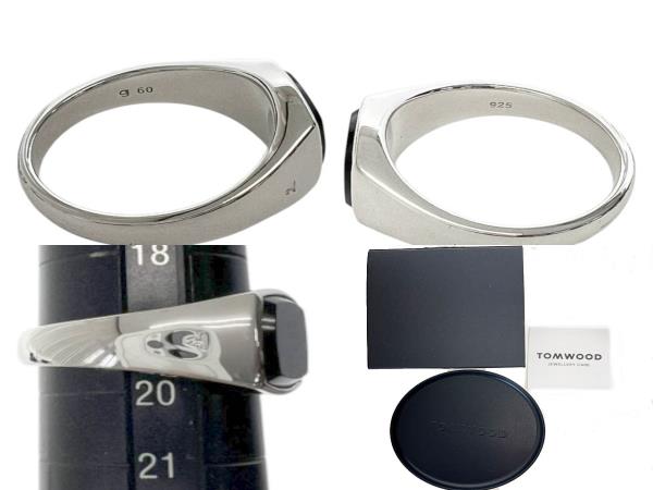【中古】トムウッド TOMWOOD Kay Ring Blue Hawk Eye ブルー ホーク アイ ケイ シグネット リング シルバー▲■251124_7