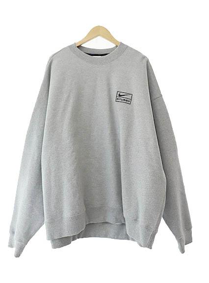 【中古】ナイキ NIKE ×STUSSY ステューシー Fleece Crew スウェット トレーナー DO9337-063 XXL グレー251101