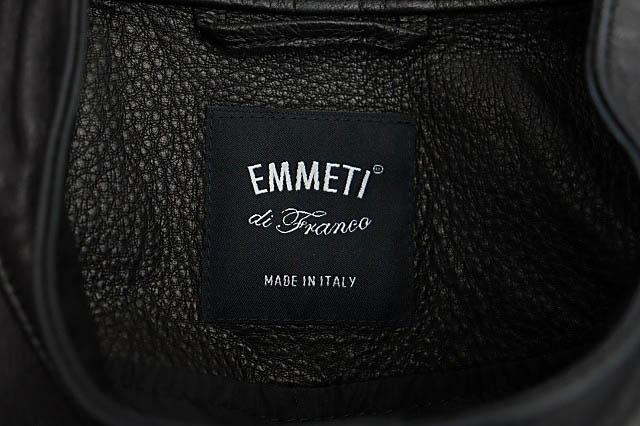 【中古】EMMETI エンメティ オンリー アーク別注 JURI ユリ 0.5mm ラム レザー ライダース ジャケット 50 黒 251118