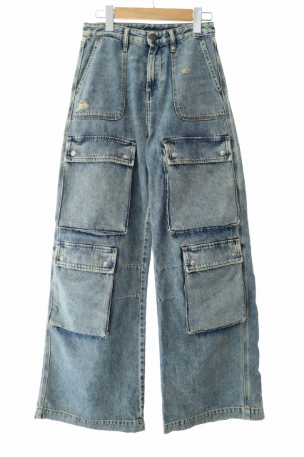 【中古】ディーゼル DIESEL カーゴ ワイド デニム パンツ P-MIRTA-OUT A15757 23 インディゴ 251123
