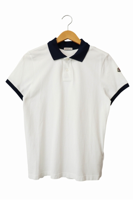 【中古】モンクレール MONCLER MAGLIA POLO SHIRT マリア 半袖 ポロ シャツ D10918309850 S 白 ホワイト 260418