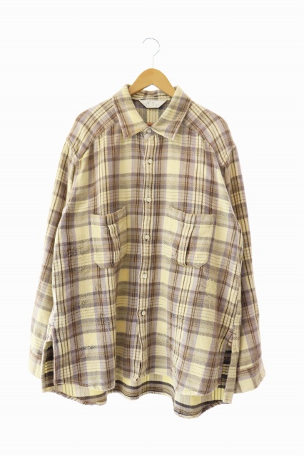 【中古】ANCELLM アンセルム 25AW NEL CHECK OVER WORK SHIRT チェック オーバー ワークシャツ ネルシャツ 1 ■251203