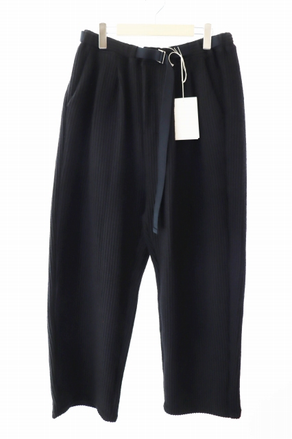【中古】アンセルム 25AW ウール コード ベルトレス スラックス パンツ ANC-PT85-B 2 黒 ブラック■
