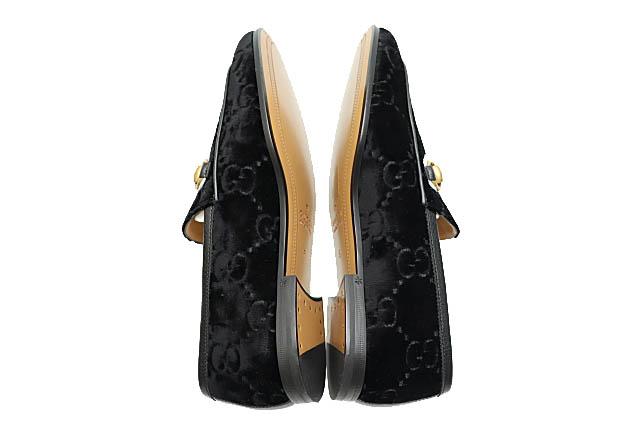 【中古】グッチ GUCCI ヨルダーン GG ベルベット ベロア ホースビット ローファー パンプス 430088 5 黒▲■251221_2