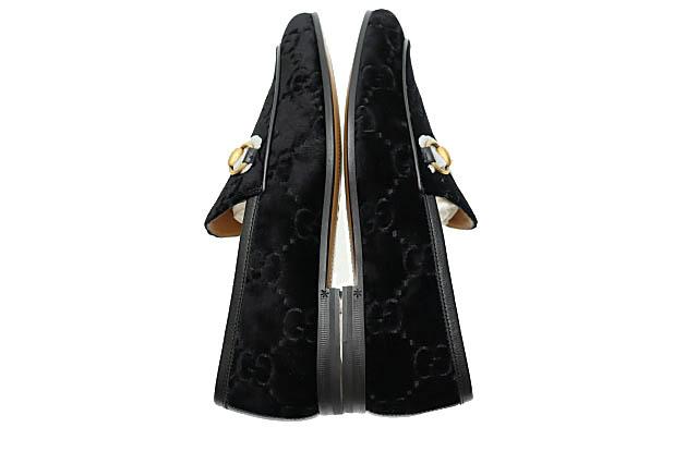 【中古】グッチ GUCCI ヨルダーン GG ベルベット ベロア ホースビット ローファー パンプス 430088 5 黒▲■251221_3