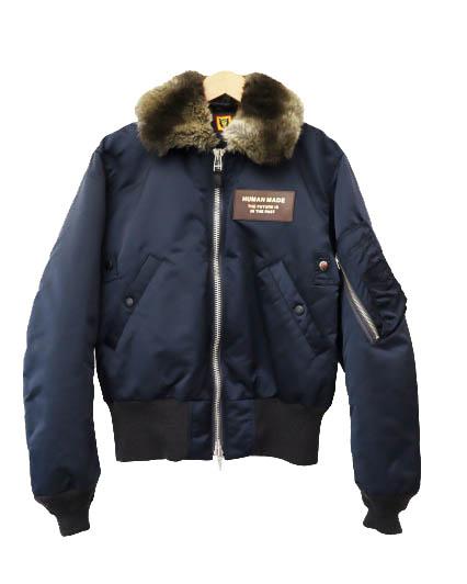 【中古】ヒューマンメイド HUMAN MADE 24AW Flight Jacket Navy ロゴ 虎タイガー 中綿フライト ジャケット S紺 251227