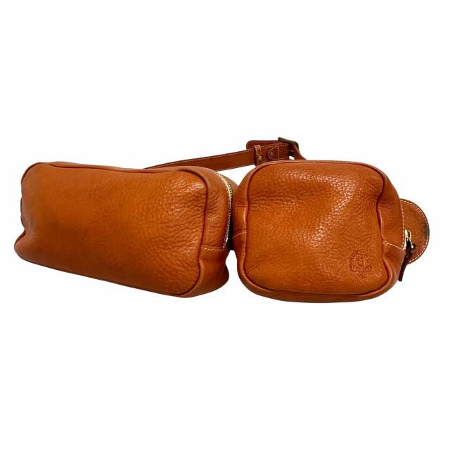 【中古】HUKURO フクロ Duo 本革 栃木レザー ボディ バッグ オレンジ ●▲260306 メンズ レディース