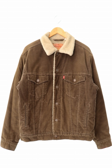 【中古】リーバイス Levi's コーデュロイ ボア ジャケット ブルゾン 70520 M 茶 ブラウン 260107 メンズ