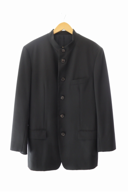 【中古】イッセイミヤケ ISSEY MIYAKE MEN Mao Collar Jacket マオカラー ジャケット ME73-FD212 M 黒 ブラック 260222