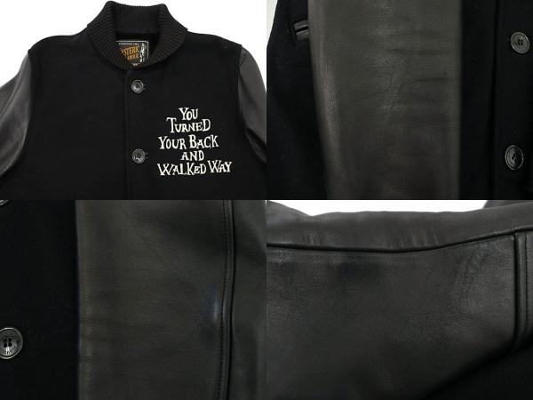【中古】ヒステリックグラマー HYSTERIC GLAMOUR WALKED WAY 刺繍 袖レザー スリーブ スタジャン 0263AB08 M黒 260128_6