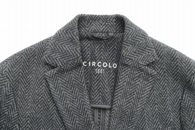 【中古】チルコロ1901 CIRCOLO1901 ヘリンボーン テーラード ジャケット ブレザー 48 灰 グレー●260128 メンズ_2