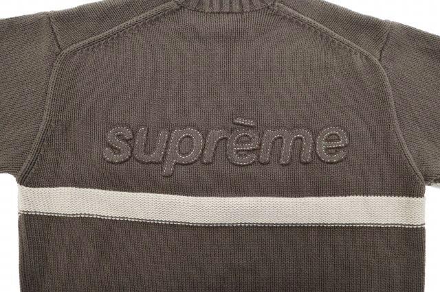 【中古】シュプリーム SUPREME 25SS ロゴ 刺繍 トーナル アップリケ クルーネック ニット セーター L 茶 ☆AA★260211_3