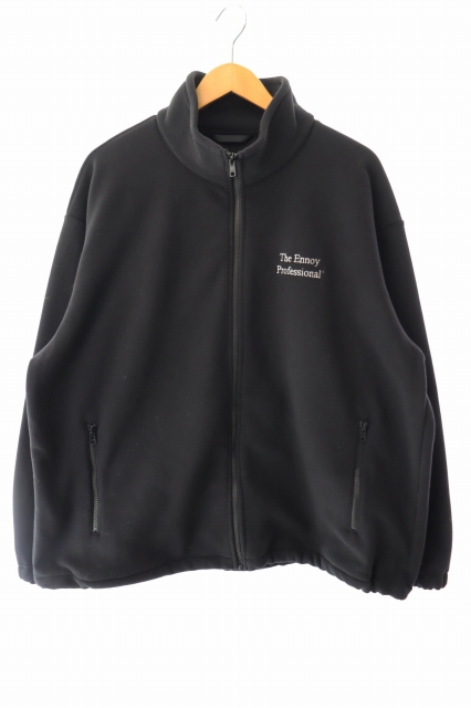 【中古】ザエンノイプロフェッショナル 25AW FLEECE JACKET ロゴ刺繍 フリース ジャケット L 黒 ブラック