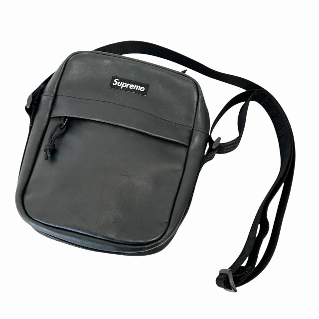 【中古】シュプリーム SUPREME 24AW Leather Shoulder Bag ボックス ロゴ レザー ショルダー バッグ ブラック☆AA★▲