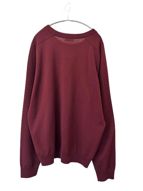 【中古】セリーヌ CELINE 23AW ロゴ刺繍ウール トリオンフ クルーネック セーター 2AH80322U.28BD XXL ボルドー260202