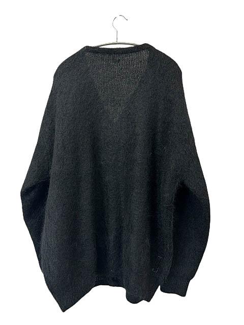 【中古】シークエル SEQUEL 25AW MOHAIR CARDIGAN ロゴ刺繍 モヘヤ モヘア ニット カーディガン XL 黒ブラック 260202_1