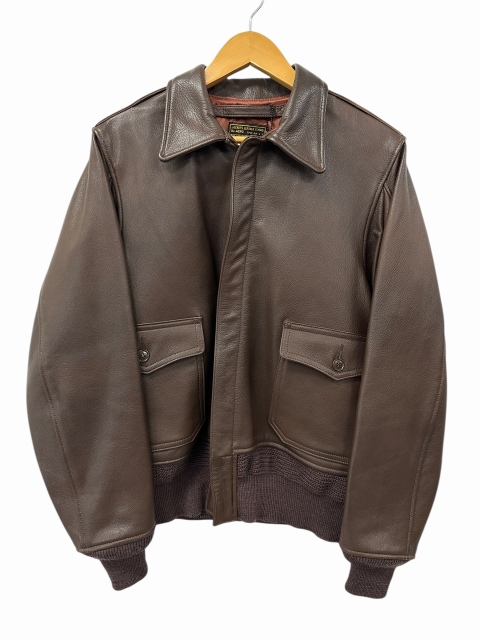 【中古】バズリクソンズ BUZZ RICKSON’S AN-J-3 ゴートスキン なめし革 飛翔 上衣 BR80410 36 赤銅色●■
