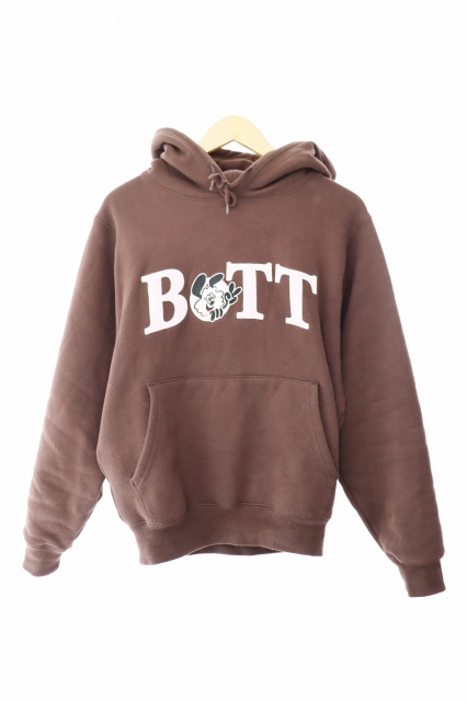 【中古】BoTT ボット× VERDY ヴェルディ Vick Hood Brown ロゴ 刺繍 ヴィック フーディ パーカー S 茶 260215