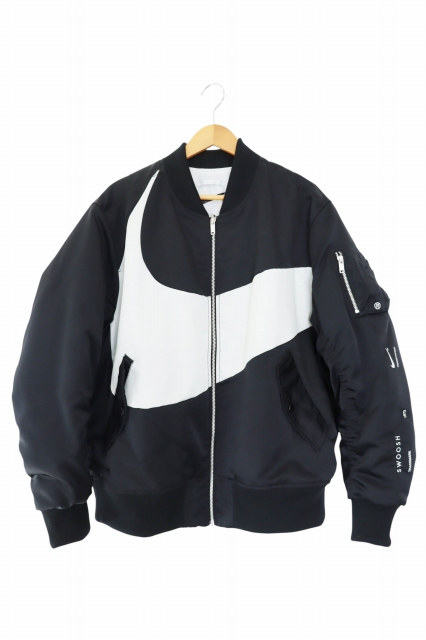 【中古】ナイキ NIKE SYNFL SWOOSH BOMBER ビッグスウォッシュ ボンバージャケット DD6056-010 2XL ブラック 260222