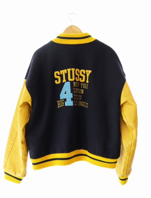 オールドスタジャン90s 中古】ステューシー STUSSY 90s OLD BIG4 Varsity Jacket ヴァーシティ