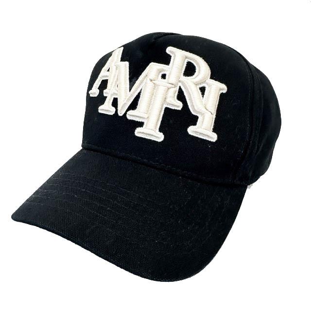 【中古】アミリ AMIRI 5Panel Logo Cap ロゴ刺繍 5パネル キャップ 帽子 AMHACP10 13 黒ブラック☆AA★▲260325