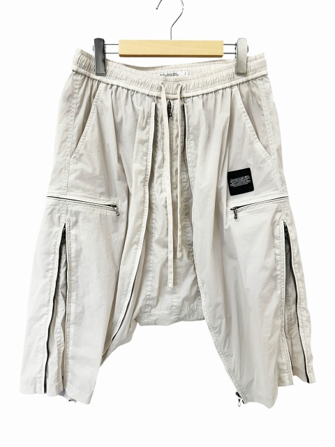 【中古】ユリウス JULIUS 22AW CROP FLIGHT PANTS クロップ フライト サルエル ハーフ パンツ 787PAM9 3 アイボリー