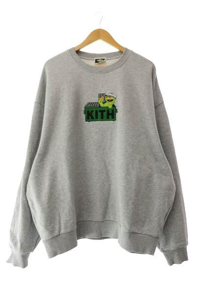 【中古】キス KITH NYC × セサミストリート 24AW オスカー クルーネック スウェット トレーナー XL グレー■260303