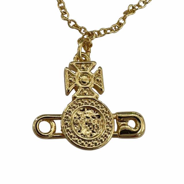 【中古】ヴィヴィアンウエストウッド Vivienne Westwood セーフティピン オーブ ロゴ ネックレス ●▲■260304_3