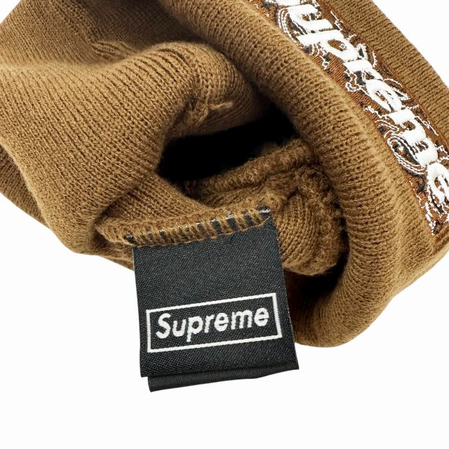 【中古】シュプリーム SUPREME 19AW Bandana Box Logo Beanie バンダナ ボックス ロゴ ビーニー ニット帽 茶☆AA★▲_2