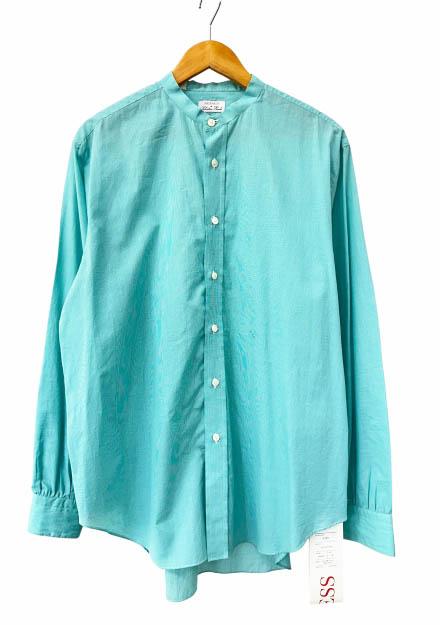 【中古】NICENESS ナイスネス × サルヴァトーレ ピッコロ 23SS TITO バンドカラー 長袖シャツ M グリーン■260313