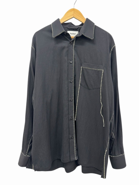 【中古】ダブレット doublet 21SS BIG STITCH SHIRT ビッグ ステッチ 長袖 シャツ 13SH92 M 黒 ブラック 260402